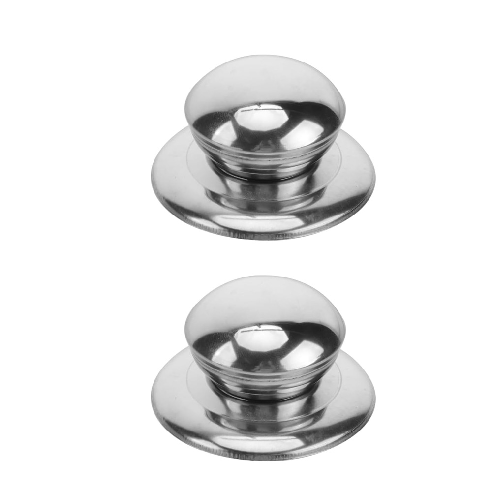 Boutons De Couvercle De Casserole En Acier Inoxydable 2x Poignées De Replacement Anti-brûlure Facilities À Installer Pour Battery De Cuisine Et Poêles