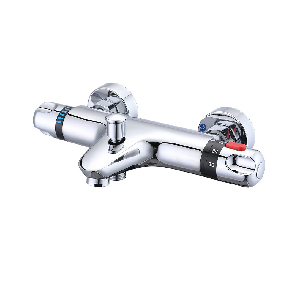 Mitigeur Douche Thermostat, Robinet De Douche Thermostat Bouton De Sécurité 38 °c, Mitigeur Douche Thermostat Mit 2 Wassereinsätzen