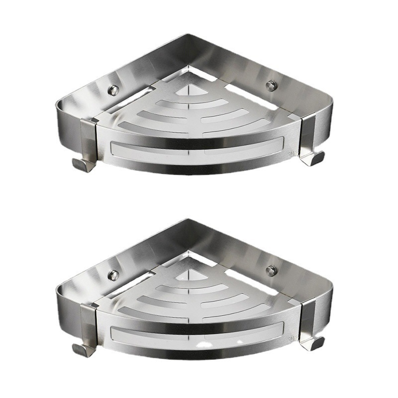 Etagere Douche Sans Percage Angle: Lot De 2 Etagere Salle De Bain Rangement Douche Pour Bouteilles De Shampoing Gel, Porte Savon Douche – Argent