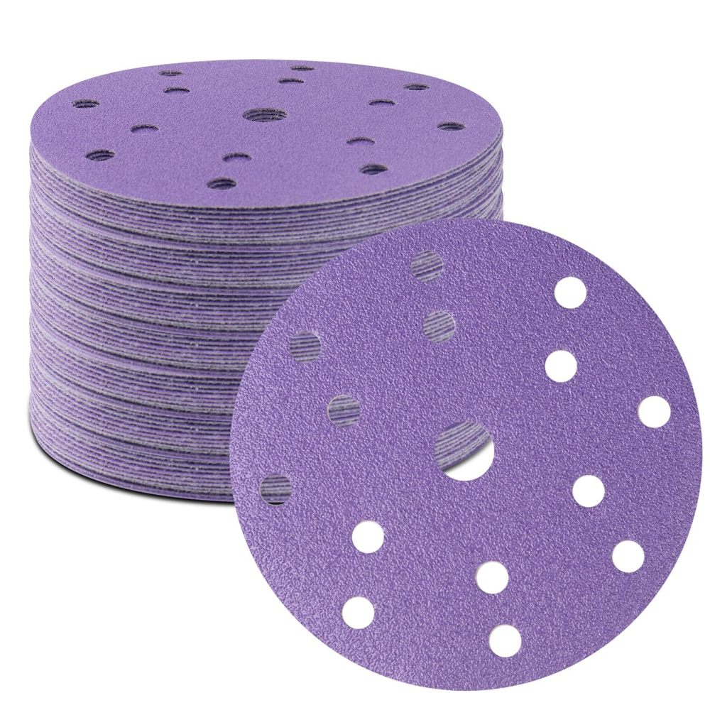 (50 Stück Schleifscheiben, 150 Mm, Körnung, Mischung 80, 120, 180, 400,600, Papier Poncer 15 Trous Disque Poncage Pour Ponceuse Excentrique