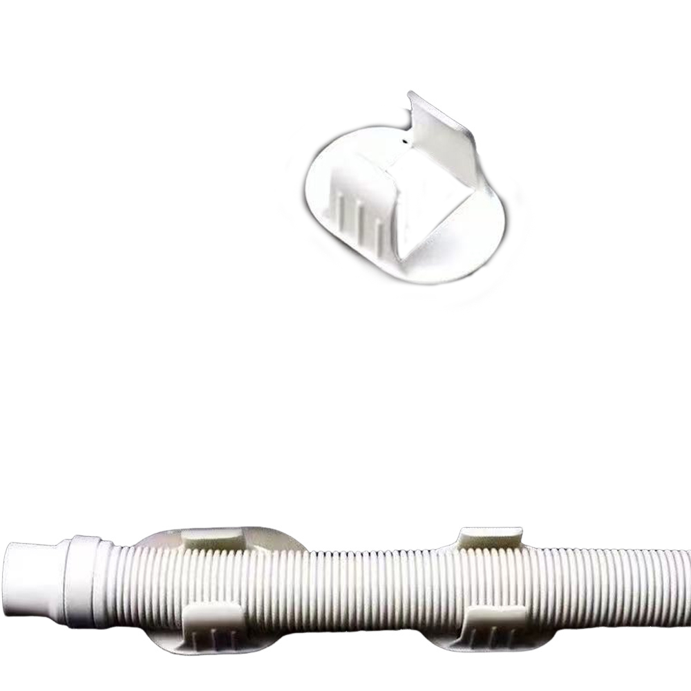 Unterstützen Sie Die Fixierung Der Tuyau De Vidange-maschine In Laver En Pvc Blanc, Leicht Zu Installieren, Lot 4 Pièces Pour Murs Lisses Et Carrelage