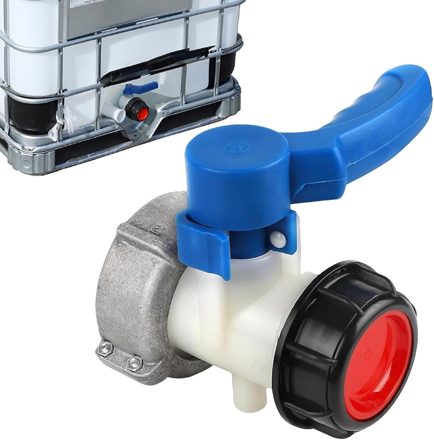 Vanne Papillon-adapter Für Ibc-reservoir, Universeller Ibc-adapter Dn50 75 Mm, Vanne Cuve 1000l Kunststoff, Adapter Für Robinet D'Arrêt-ibcs