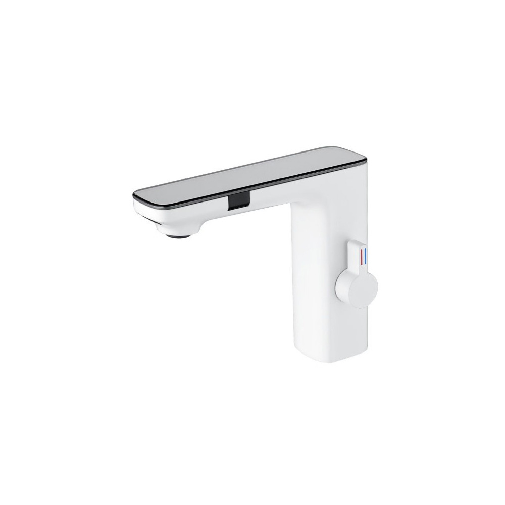 Robinet Automatique Sans Contact Pour Salle De Bain,robinet D'Evier De Salle De Bain Alimenté Par Piles,blanc