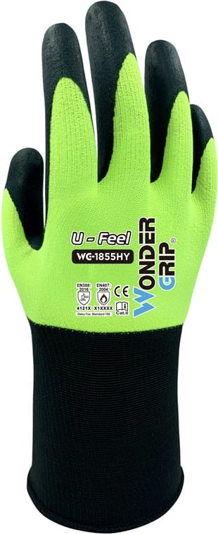 Wonder Grip - Arbeitshandschuh u-feel WG-1855 Nitril auf Spandex Gauge 18 11/XXL