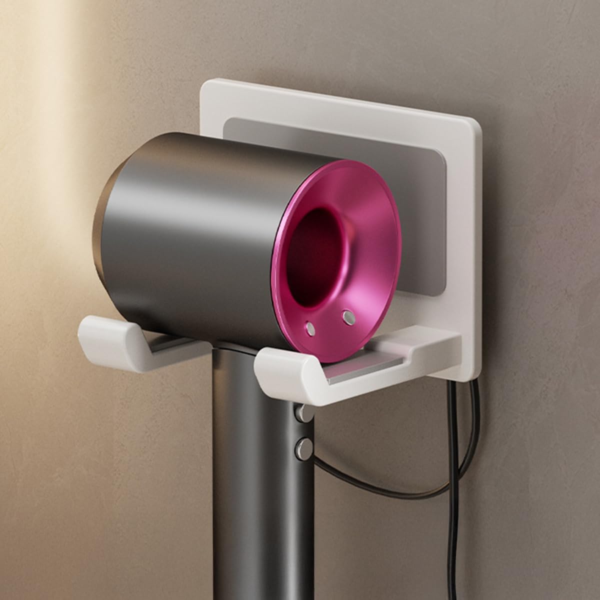 Porte Seche Cheveux, Unterstützung Von Seche-cheveux Wandkleber, Porte Seche Cheveux Sans Percage Kompatibel Mit Dyson, Accroche Rangement Seche Cheveux