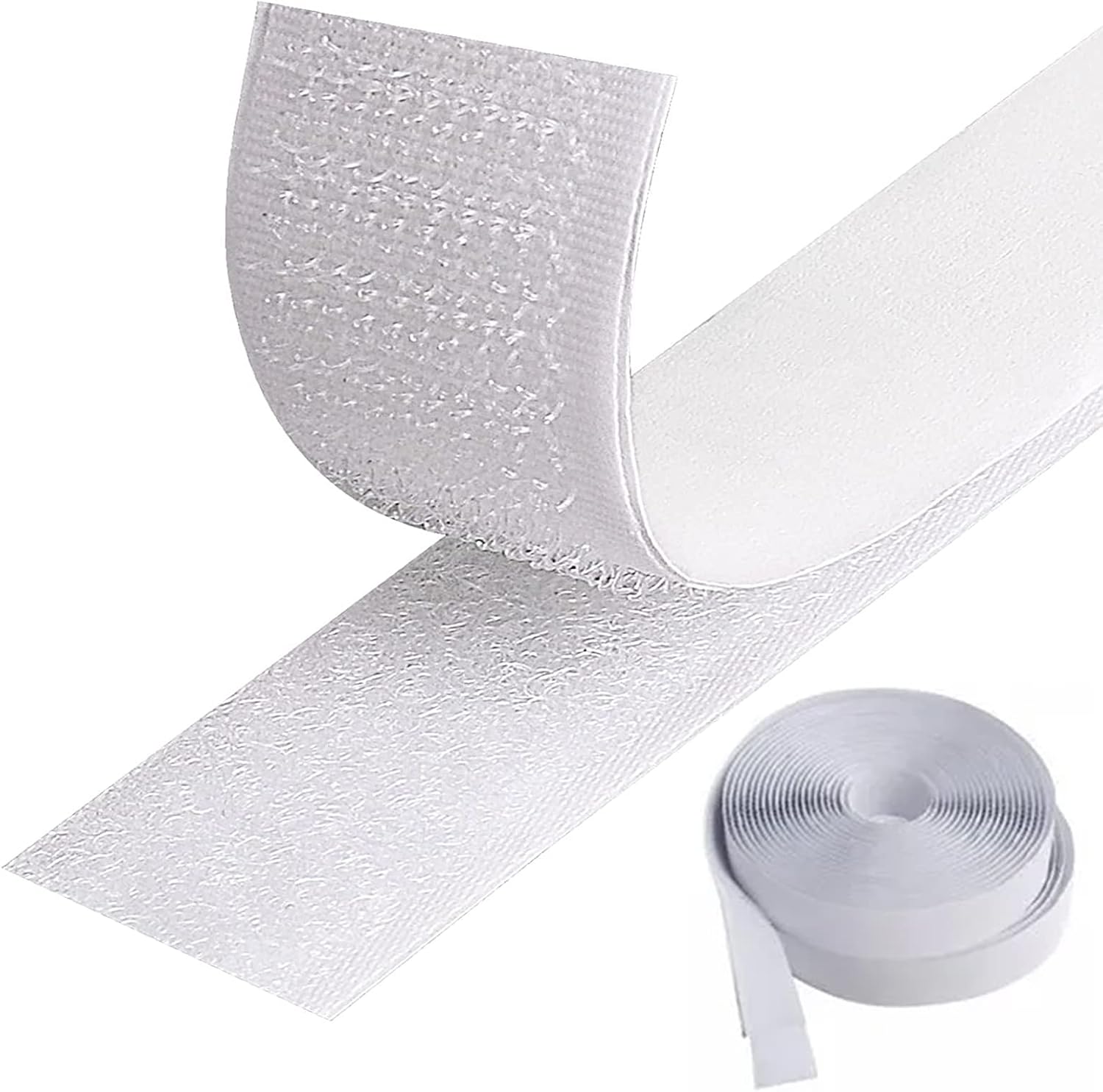 (6 Mètres Scratch Autocollant Extra Fort Blanc Double Face Bande Scotch Scratch Adhésive Ultra Puissant 2 Rouleau Ruban Agrippantes Adhésives Hook Loop