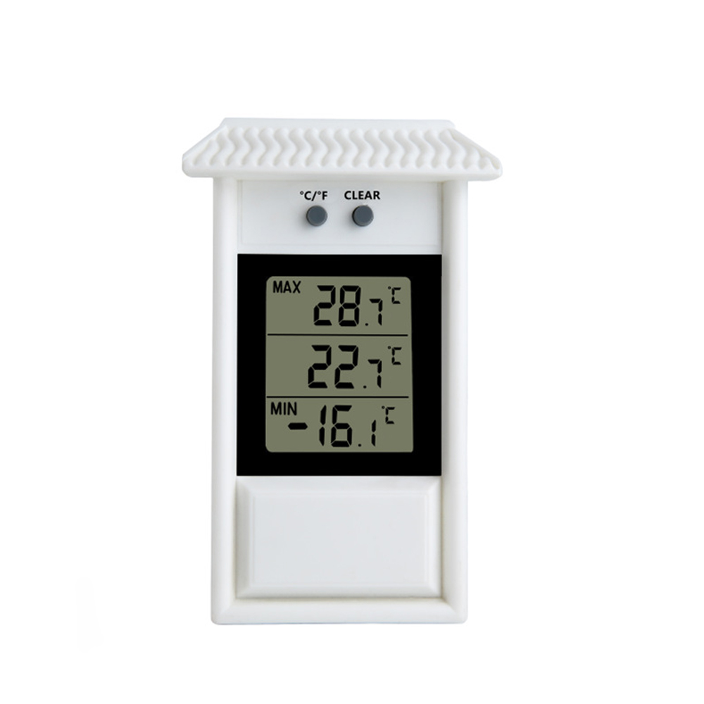 Numerisches Maxima-minima-thermometer, Beständig Im Innenbereich, Verwendbar Im Innen- Oder Außenbereich, Weiß