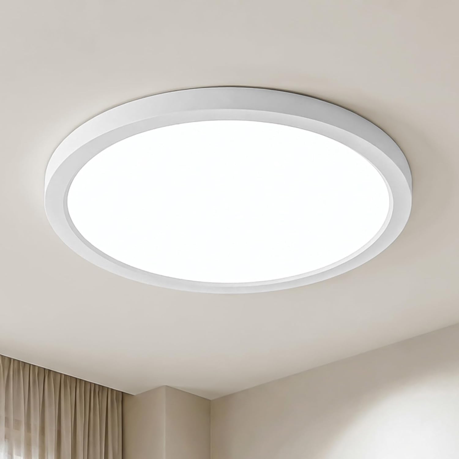 Plafonnier Led Ultra Plat Blanc 21cm 22w 6000k Design Modern Minimalistisch, Elegant. Parfait Pour Salle, Küche, Salon, Zimmer, Couloir
