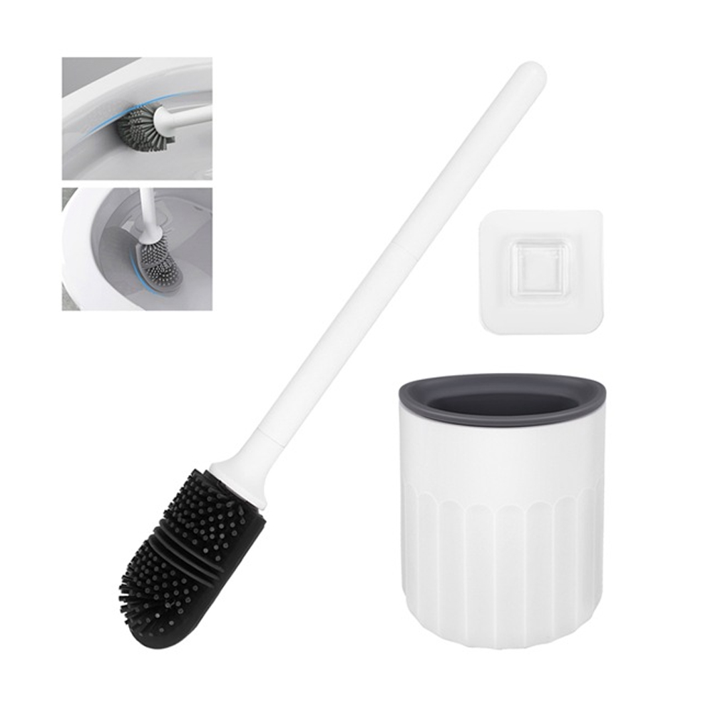 Brosse Wc Silicone, Brosse Toilettes Wc Avec Support, Brosse Toilette Flexible, Antigoutte Und Séchage Rapide, Installation Sol Oder Mur