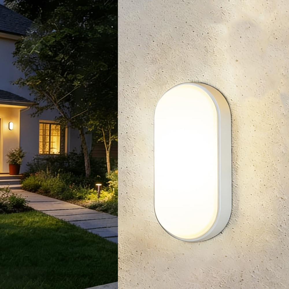 (20w Led-wandleuchte Für Den Außenbereich, Badezimmerbeleuchtung, Weiße Wandleuchte, Ovale 6000k-leuchten Für Led-leuchten Im Badezimmer