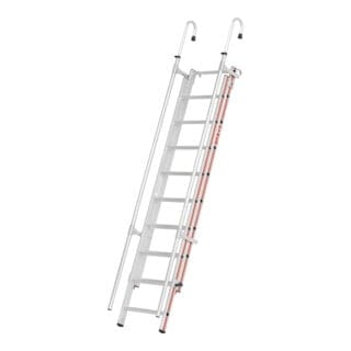 Einhänge-Schiebeleiter, 2x9 Sprossen, Länge eingef. 2,47 m / ausgef. 3,72 m - Hymer