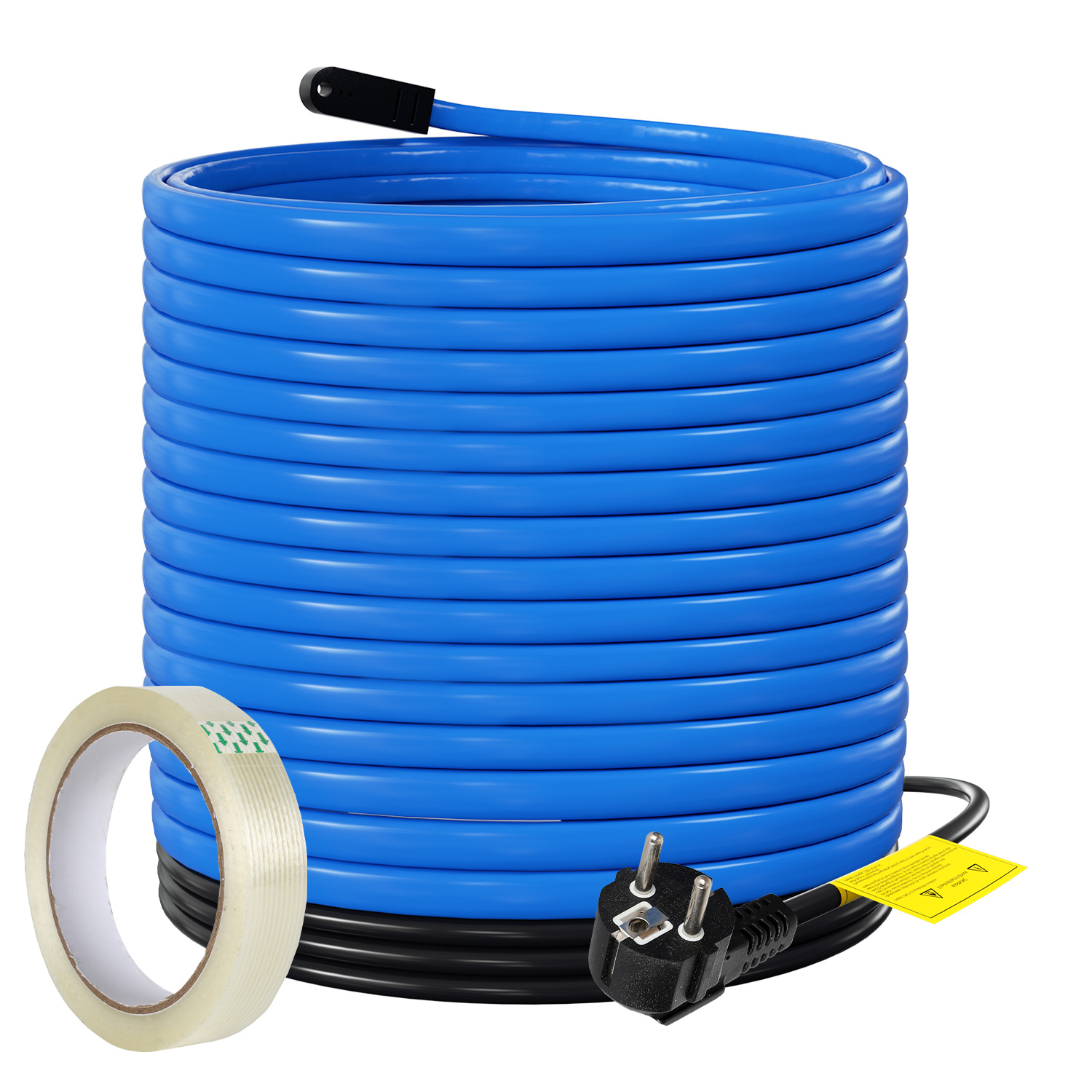 Jiubiaz 18m 306w Frostschutz Heizkabel Mit Thermostat Rohrheizkabel Heizleitung Für Wasserleitung Wasserdicht Rohrleitungen Inkl. 10m Klebeband Ip68