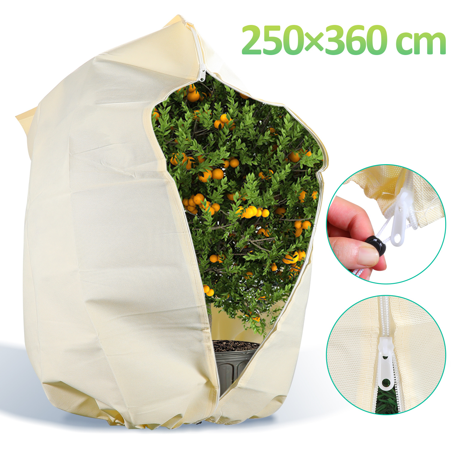 Jiubiaz Winterschutz Wintervlies 2x 100g/m² Für Kübelpflanzen Pflanzen 250x360cm Frostschutz Gartenvlies