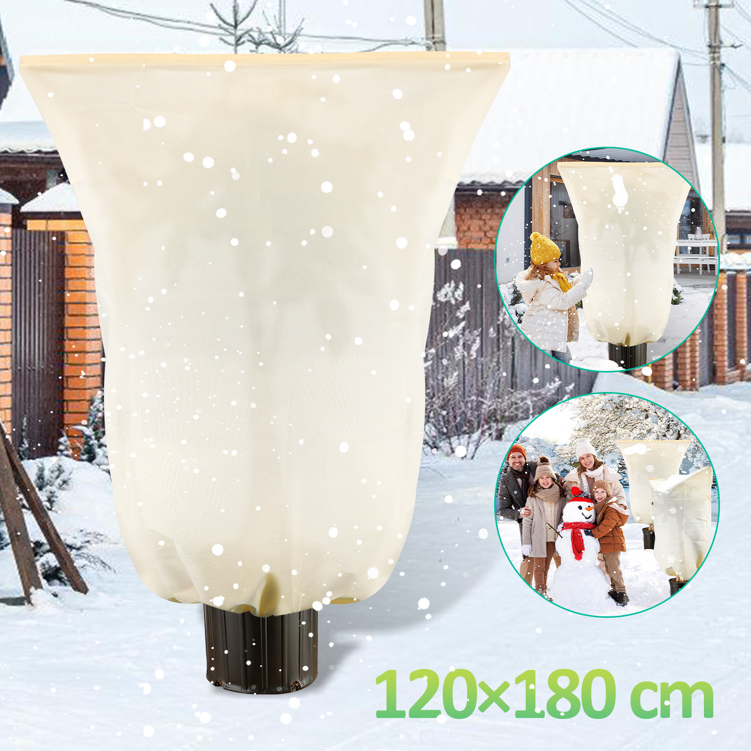 Jiubiaz Pflanzen Winterschutz 120x180cm 100g/m2 Dickes Material Reißfest Waschbar Pflanzen Überwinterungszelt Wintervlies - 2er