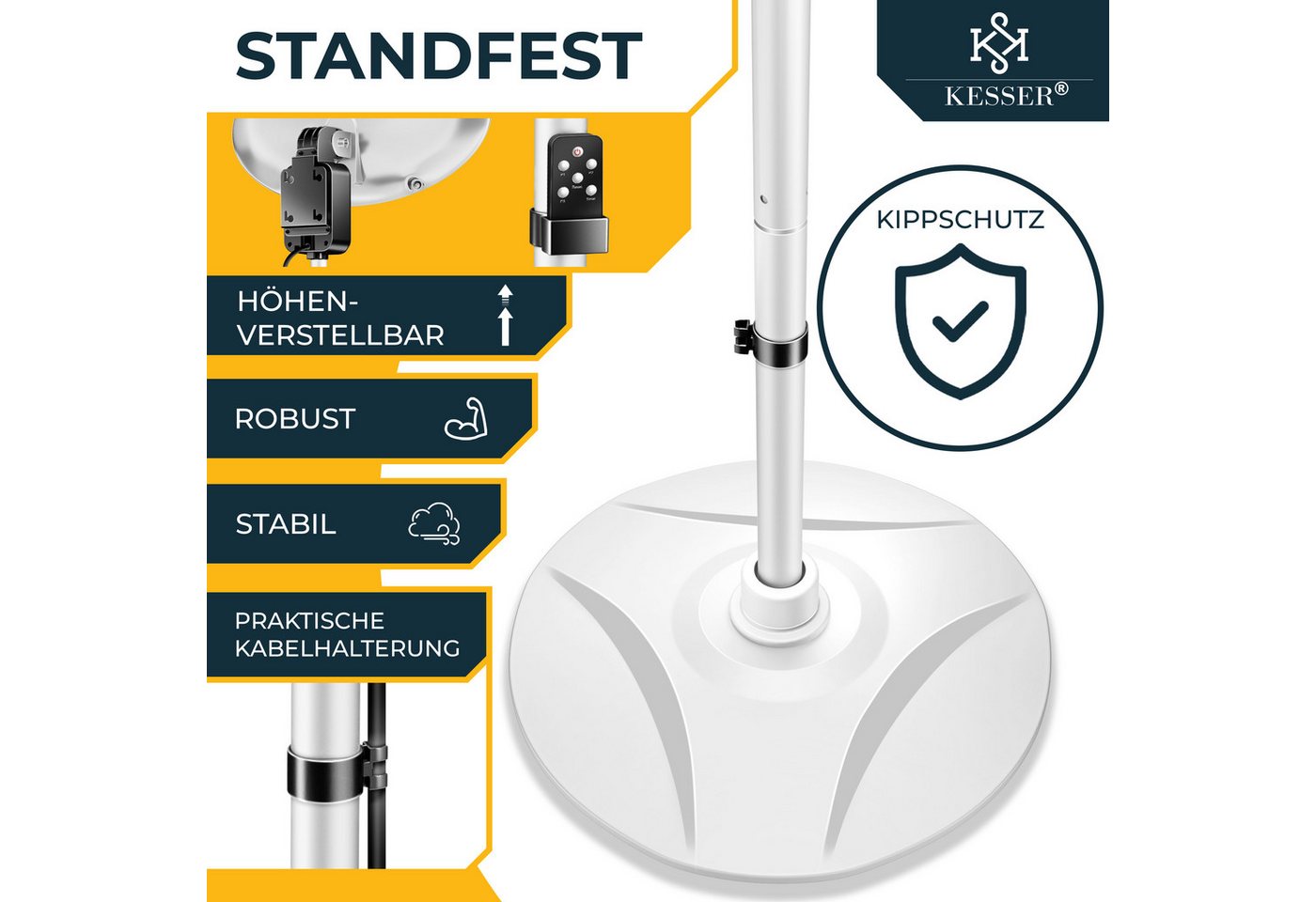 Kesser® Infrarot-heizstrahler, 2000 W, Wifi - Silber / Weiß Bild 4