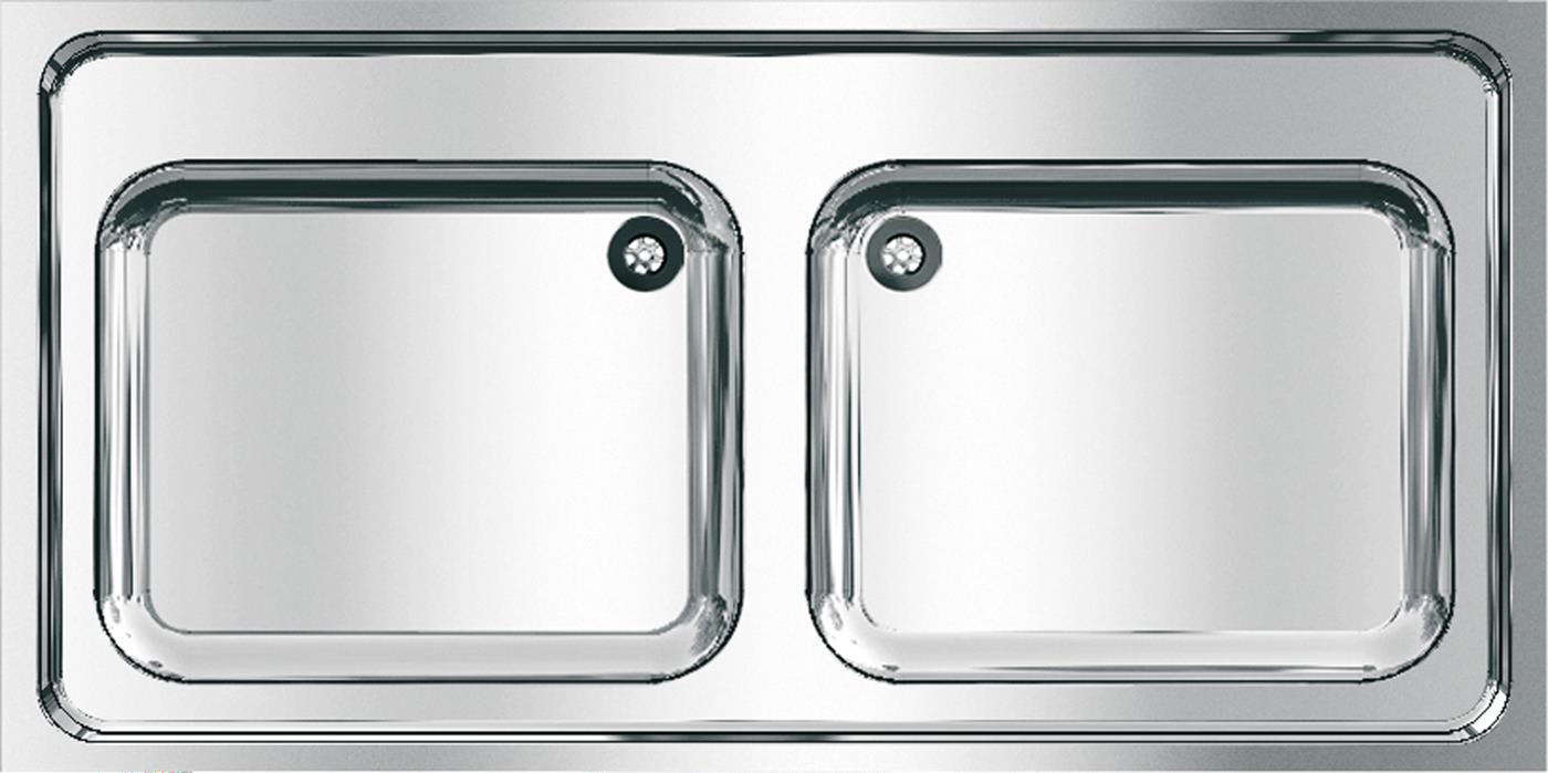 Kwc Gewerbespüle, Maxima, Edelstahl, 2 Becken, 1200x432x600 Mm
