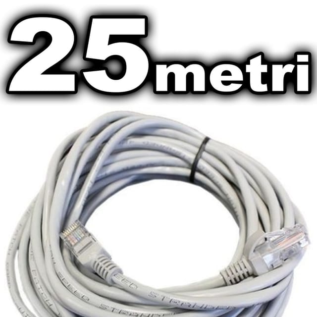 Trade Shop Traesio - Trade Shop - ethernet-netzkabel utp CAT5E lan RJ45 8P8K netzwerk internet verlängerungskabel 25 mt -