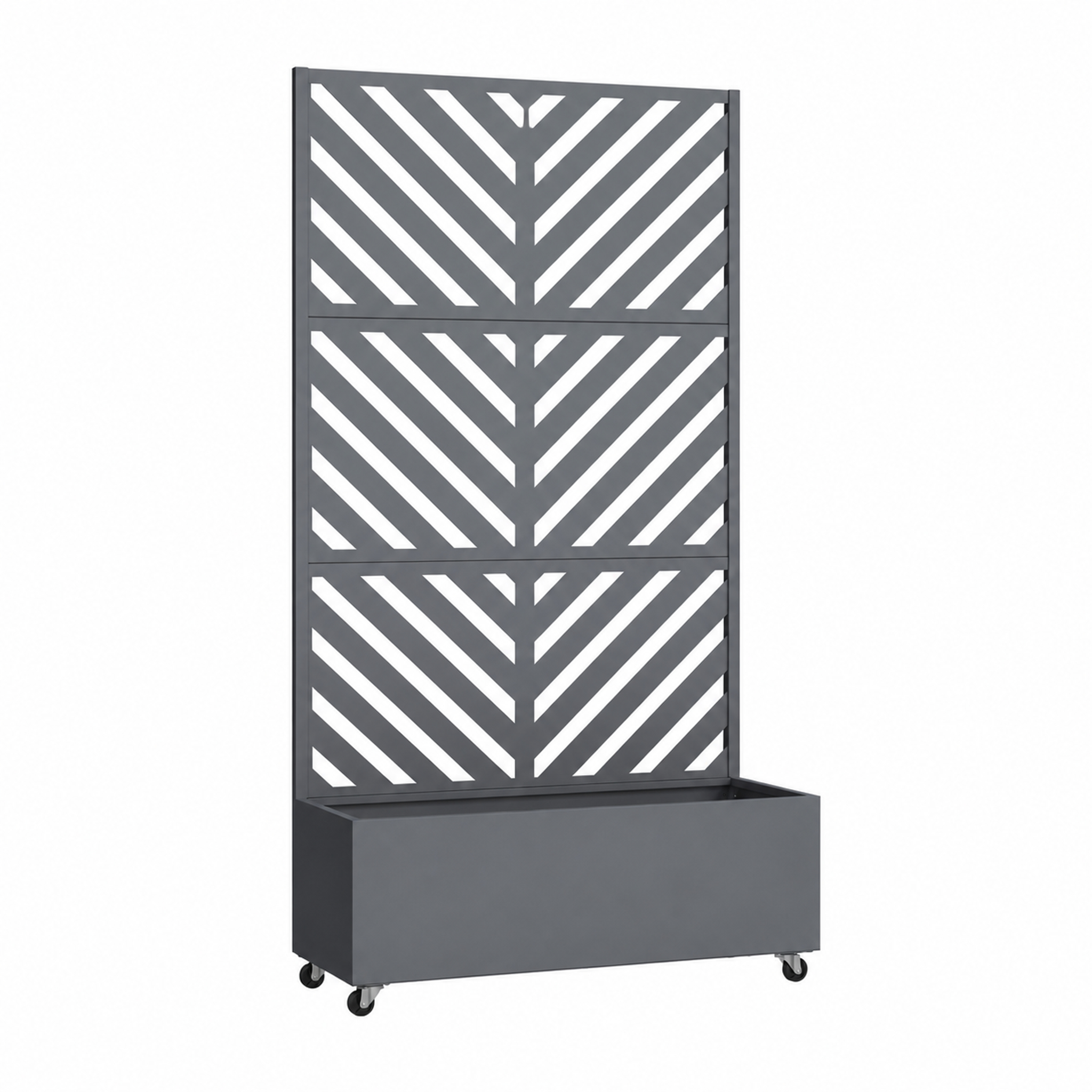 Pflanzkasten Mit Rankgitter Nora Mobiler Sichtschutz Aus Verzinktem Stahl 107,5 × 40,6 × 185 Cm