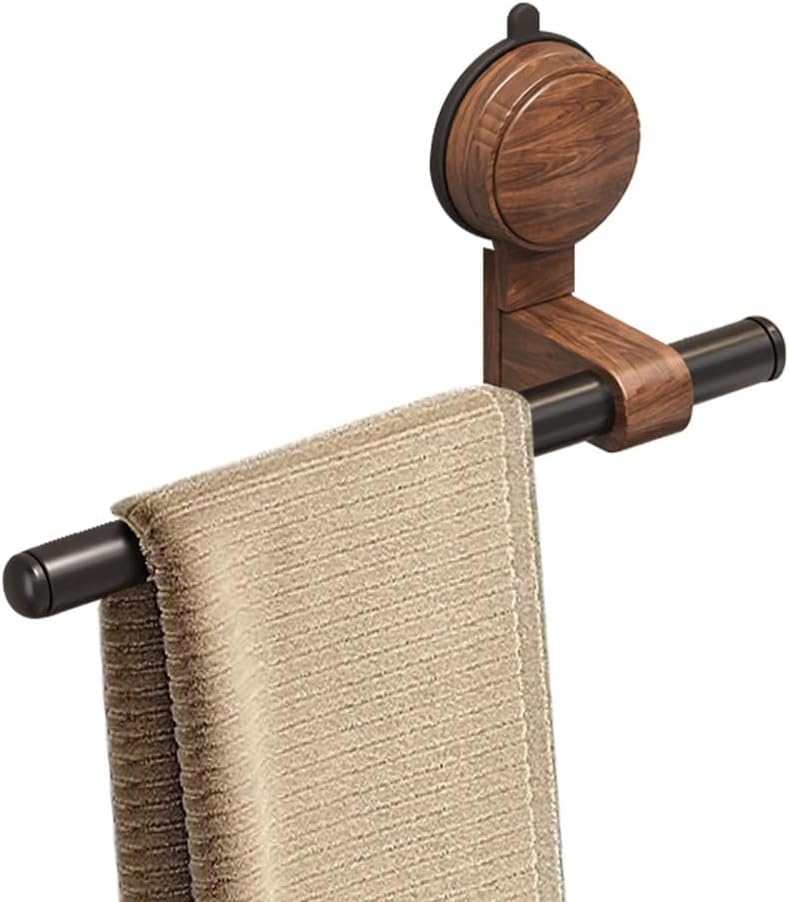 Handtuchhalter Mit Saugnapf, Wandmontierte Handtuchstange Aus Holz, Leicht Zu Reinigender Handtuchhalter Aus Holz Ohne Bohren