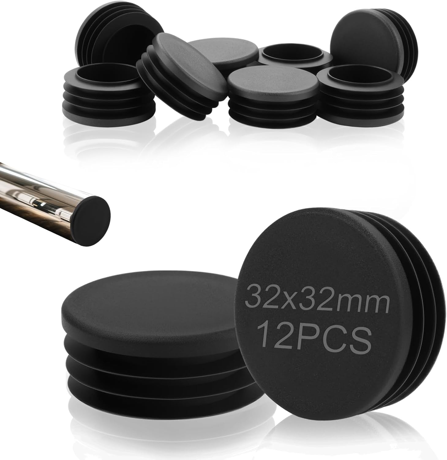 12 Mehrlagige Rundstopfen, 32 Mm Rohrstopfen, Geeignet Für Stuhl-, Sofa-, Tisch-, Regal- Und Metallmöbelbeine