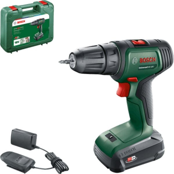 Bosch Akkuschrauber UniversalDrill 18V (1 Akku, 18 Volt System, SchraubØ in Holz 30 mm)