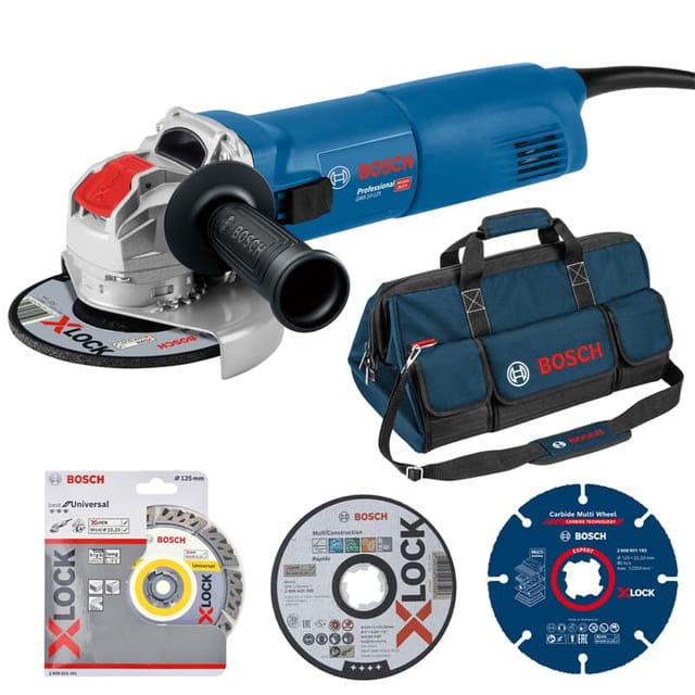Bosch - baukit Winkelschleifer gwx 10-125 X-Lock inklusive Zubehör und Tasche