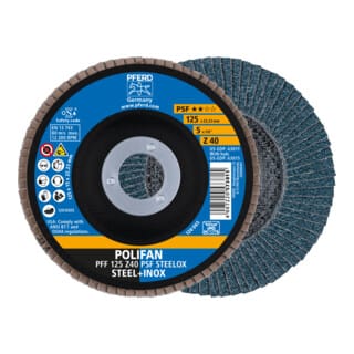 Pferd - Fächerschleifscheibe ø 125 mm Körnung 40 flach ( 8000429964 )