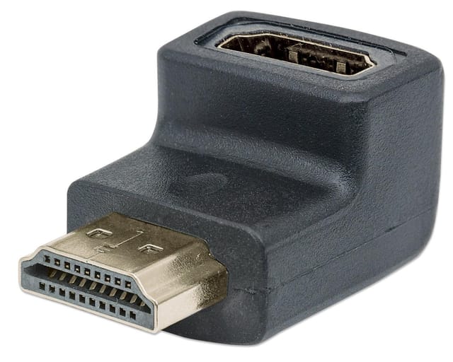 Manhattan HDMI-Adapter, gewinkelt, HDMI A-Buchse auf A-Stecker, 90° nach unten gewinkelt