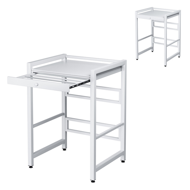 Fianao – Waschmaschinenregal – Ablageregal – Über Waschmaschine, Mit Arbeitsplatte, Abgerundete Ecken, Stabil – Für Balkon, Waschmaschine & Trockner – Maße: 63 × 73 × 105 Cm – Weiß