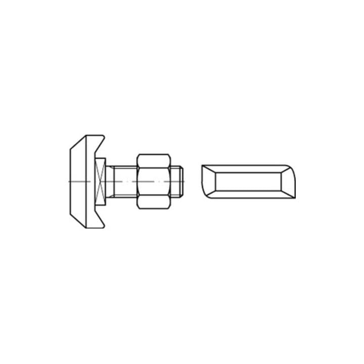 Hammerkopfschraube R 88972 Typ 72/48 M20x 75 Mu 4.6 Feuerverz. 20st. Halfen 20 Stk