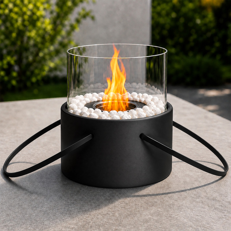 Gbly Tragbare Bioethanol‑kamin Zylindrischer Bioethanol‑brenner Mit Griff Sorgt Für Eine Kaminatmosphäre