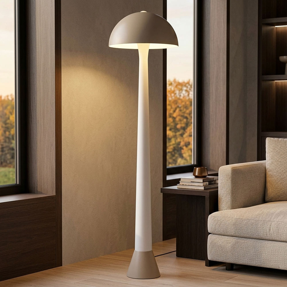 Led Stehleuchte Stehlampe Schlafzimmerleuchte Sandfarben Fußschalter H 150 Cm