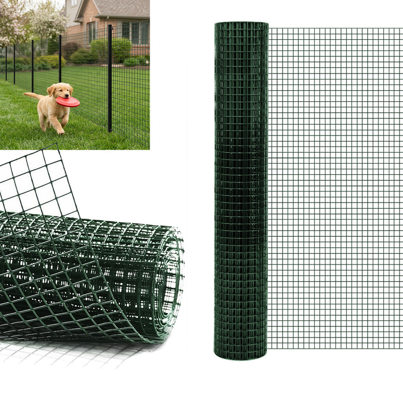 Flexibles Drahtgeflecht – Maschenweite 12 × 12 Mm – 1 × 10 M – Dunkelgrün Kunststoffbeschichtet – Für Garten Und Tierhaltung – Home Nature Wohnkonzept