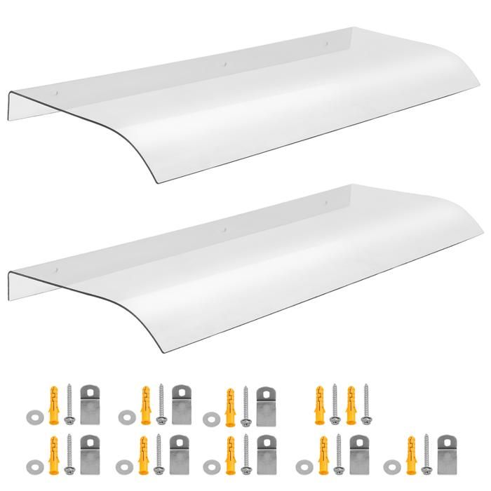 Türvordach – 2er-set – 100 × 40 Cm – Transparentes Pet – Uv- Und Witterungsbeständig – Schutz Vor Regen Und Sonne – Home Nature Wohnkonzept