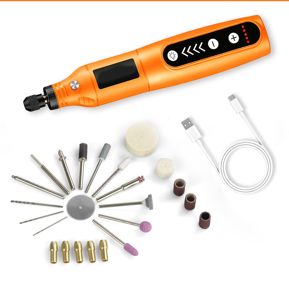 Rotierendes Multifunktions-sans-fil-gerät, Mini-perceuse Mit 5 Vitessen – Perceuse/graveur Led Zum Basteln, Modellieren, Schmuck, Harz