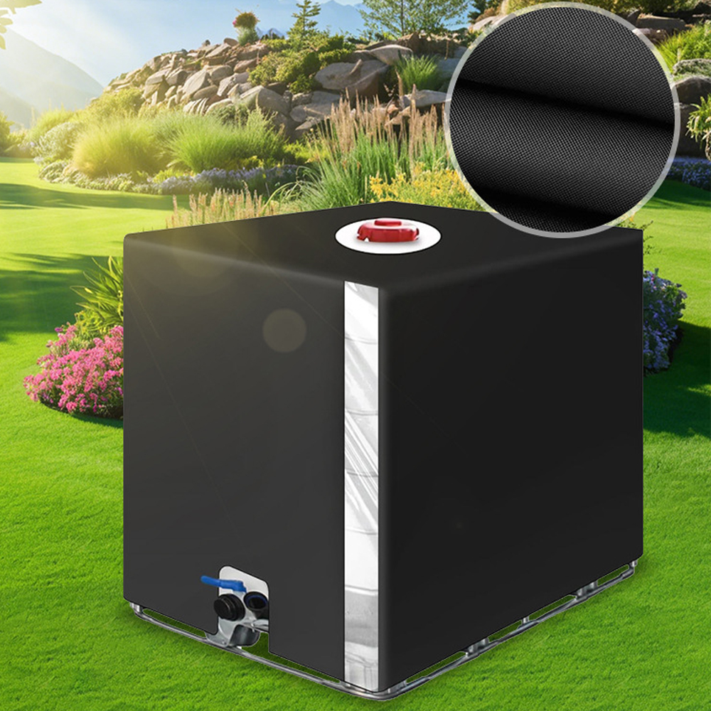 Bache Pour Cuve Ibc 1000l, Anti-uv Anti-poussière Bache Couverture Protective Cuve Noir (116 X 100 X 120 Cm)