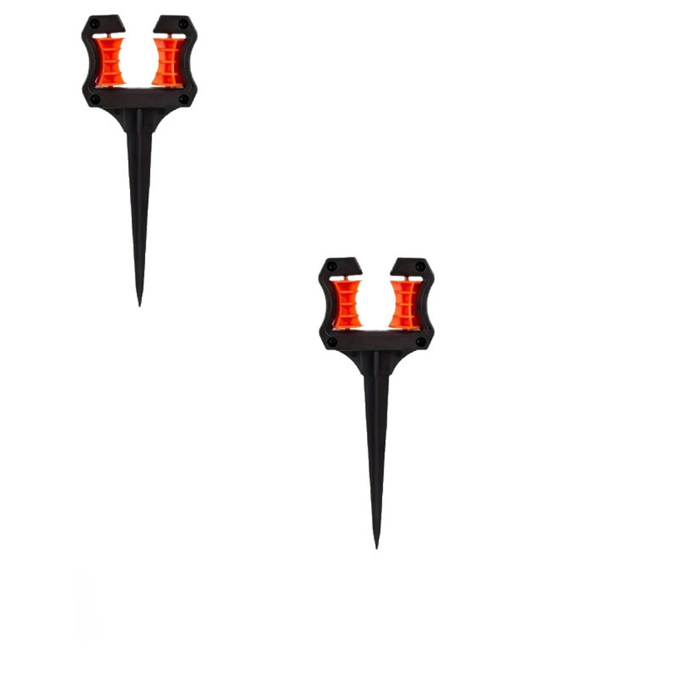 Support Pour Le Tuyau D'Arrosage, In Lot 2, Forme Pointue, H X L X P: 26 X 10 X 3 Cm, Jardin, Noir