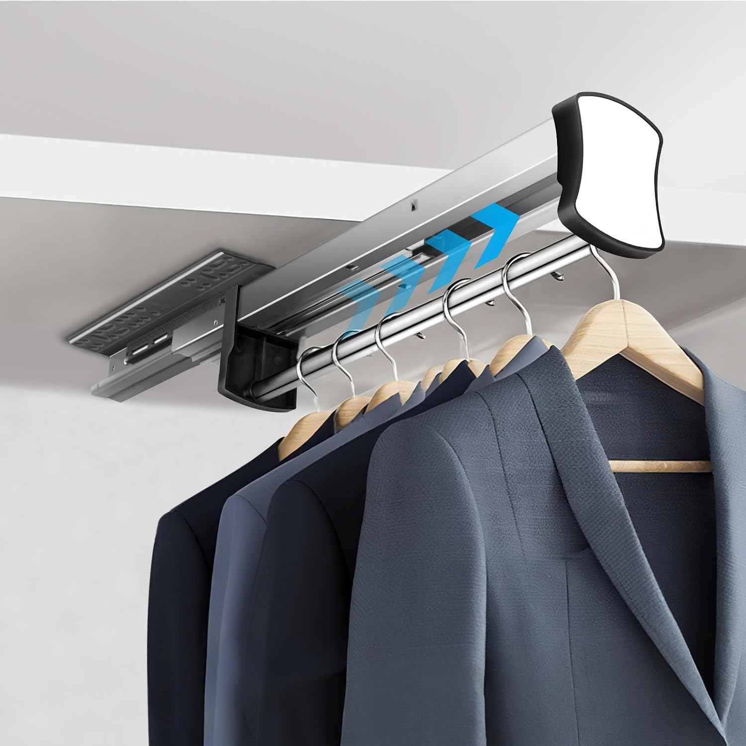 Tringle Penderie Extensible Coulissante 30cm, Barre Penderie Acier Inoxdable Flüssiges Coulissement Plakat, Garderobe, Schrank Einfacher Zugang Gewinnen