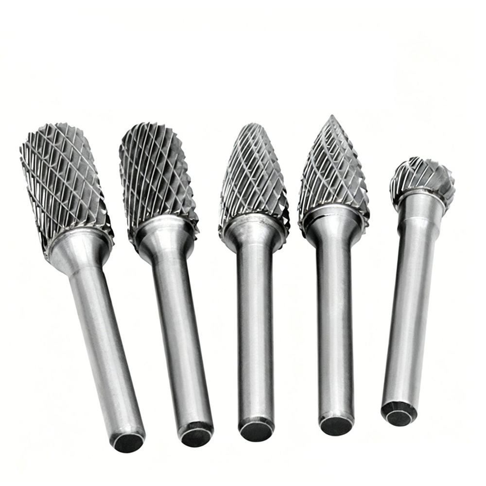 (5pcs Fraises Double Coupe Rotatives Carbure D De Gravure Rotatif Burres Pour Travail Du Bois, Medal Polissage, Gravure, Perçage