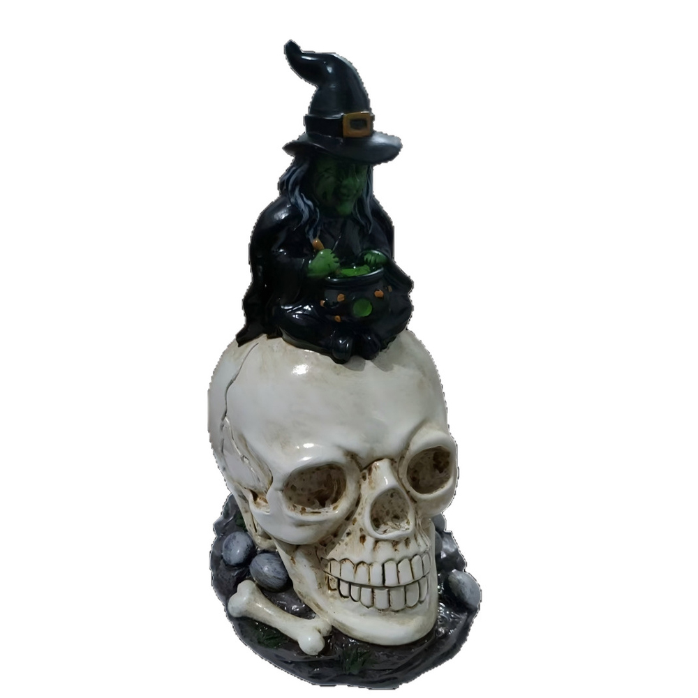 Lampe De Sorcière D'Halloween, Veilleuse Effrayante D'Halloween Dekorationseffekt In Form Von Crème De Sorcière, Usb, Konstruktion Aus Résine