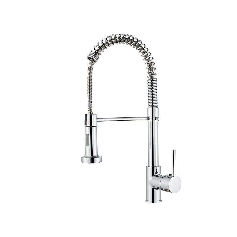 Robinet Cuisine, Mitigeur À Ressort Mit Douchette Extractible, Robinetterie Robuste 2 Modes, Monocommande Eau Chaude & Froide