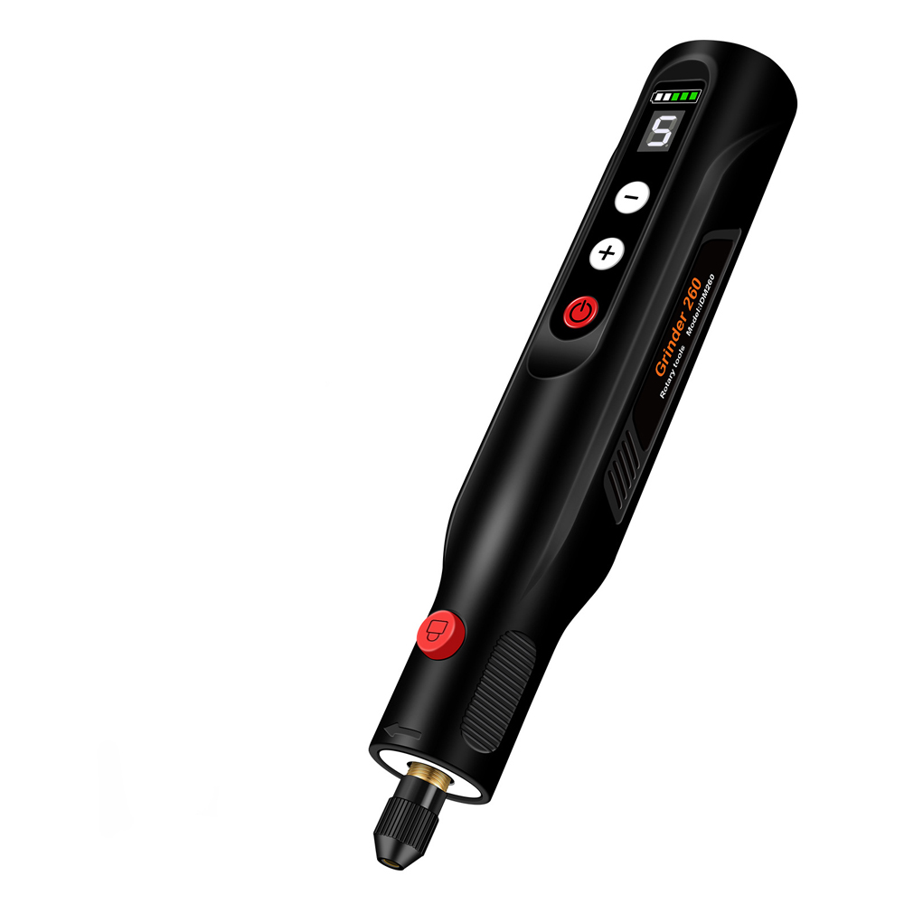 Kabelloser Elektrischer Gravier- Und Polierapparat Mit Digitalanzeige, Schnellem Zubehörwechsel, Typ-c-ladeanschluss Und Led-beleuchtung.
