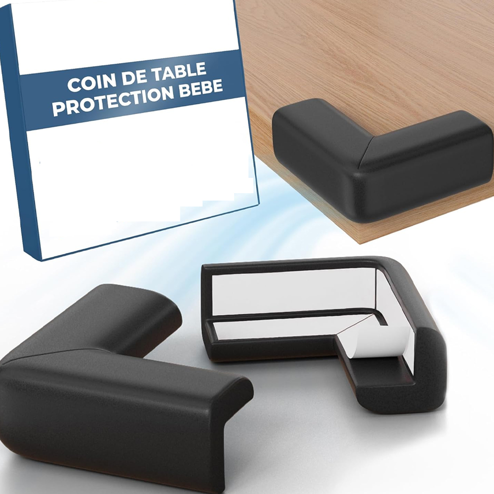 Protection Pour Bébé – Cousin De Sécurité En Mousse Adhésive Pour Angles De Table, Bureau Et Etagères – Protège-tête Pour Enfant – Noir