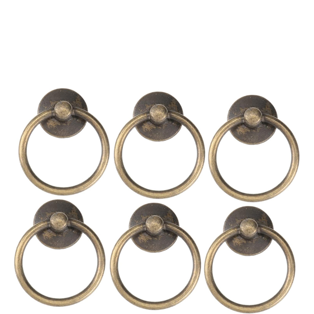 Anneau De Tirage Circulaire Noir – 6-teiliges Poignée De Tiroir Vintage En Alliage De Zinc Et Fer Pour Armoire Commode Meubles Facile À Installer