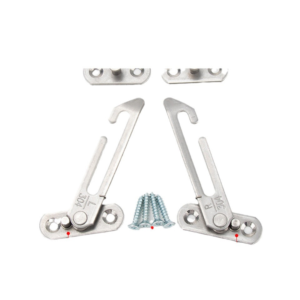 (2 Pcs Limiteur De Fenêtre,limiteur De Fenêtre À Battants En Acier Inoxydable, Inoxydable Entrebâilleur Verrou De Sécurité, Avec Vis.