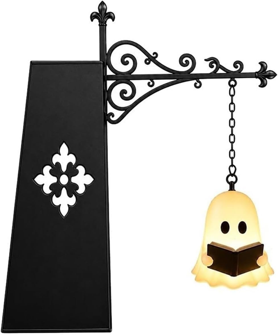 Fantastische Bibliothèque-laterne Für Halloween, Led-licht, Hängelampe, Leuchtende Dekorationslampe (1 Stück)]