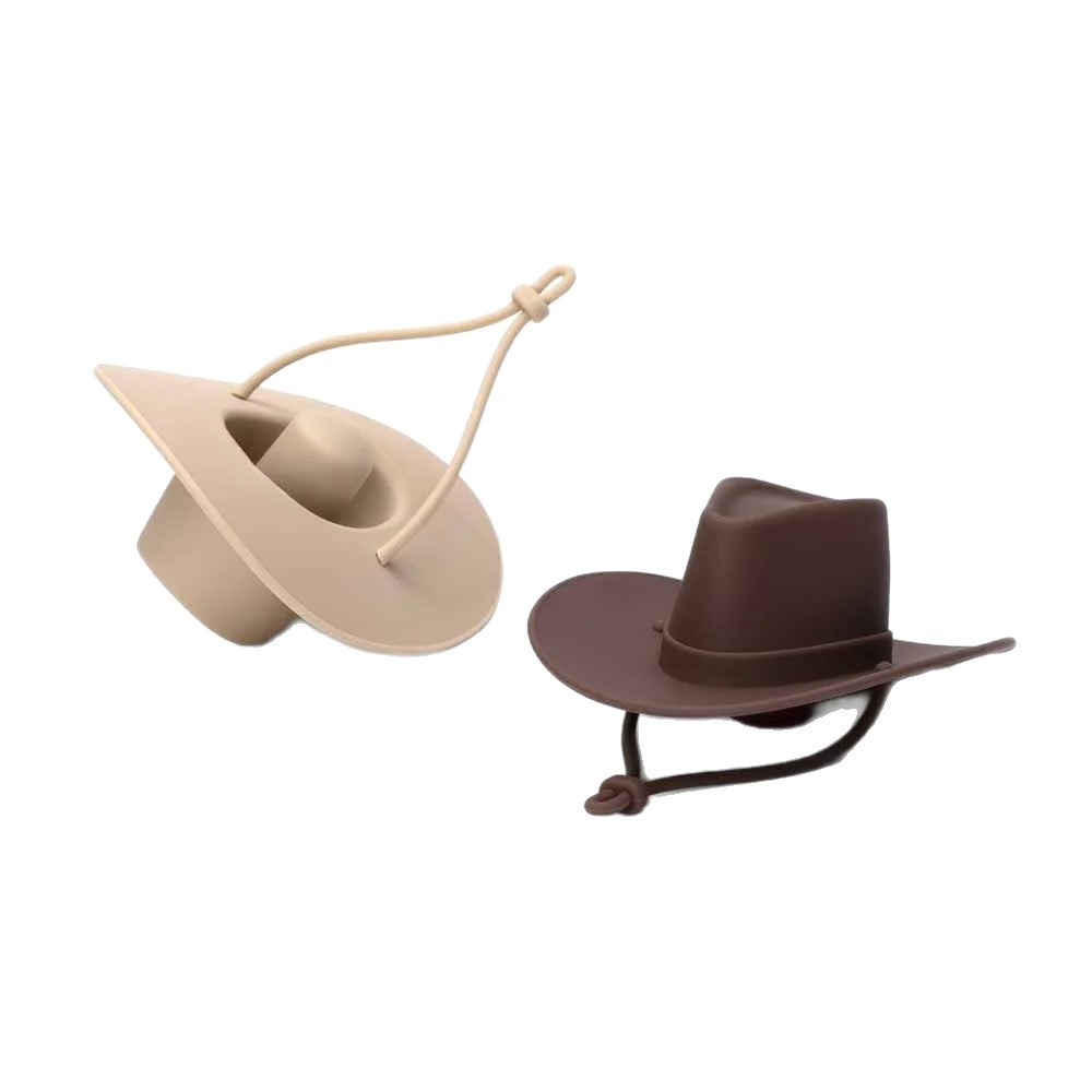 Viele 2 Bouchons Aus Vinyl, Chapeau Aus Cowboy-amüsement, Blumensträuße, Vin Frais, Accessoires Aus Vin Mignon