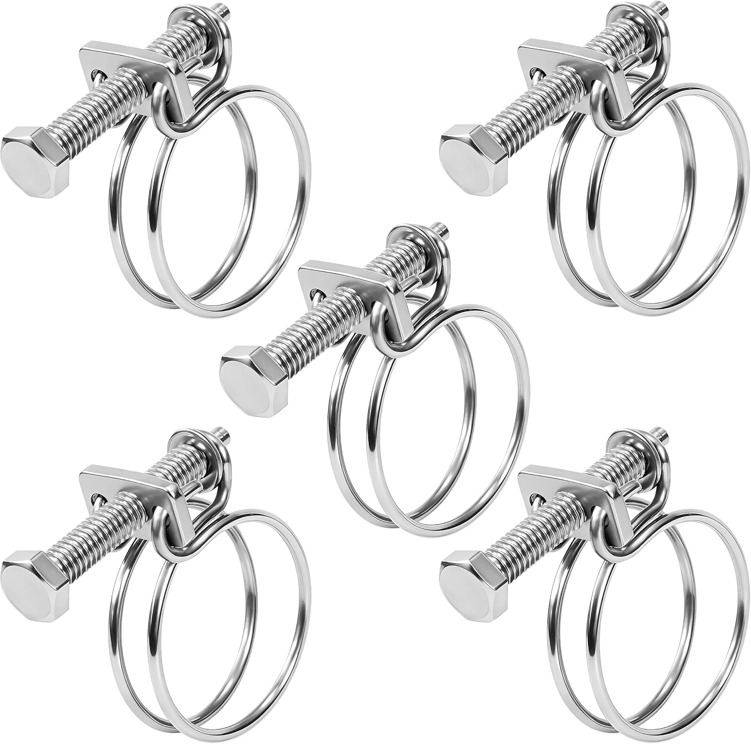 (5 Stück) Colliers Of Serrage Double Fil 18–22 Mm Colliers Of Serrage In Acier Inoxydable 304 Refractory Tuyau D'Eau Tuyau Automobile