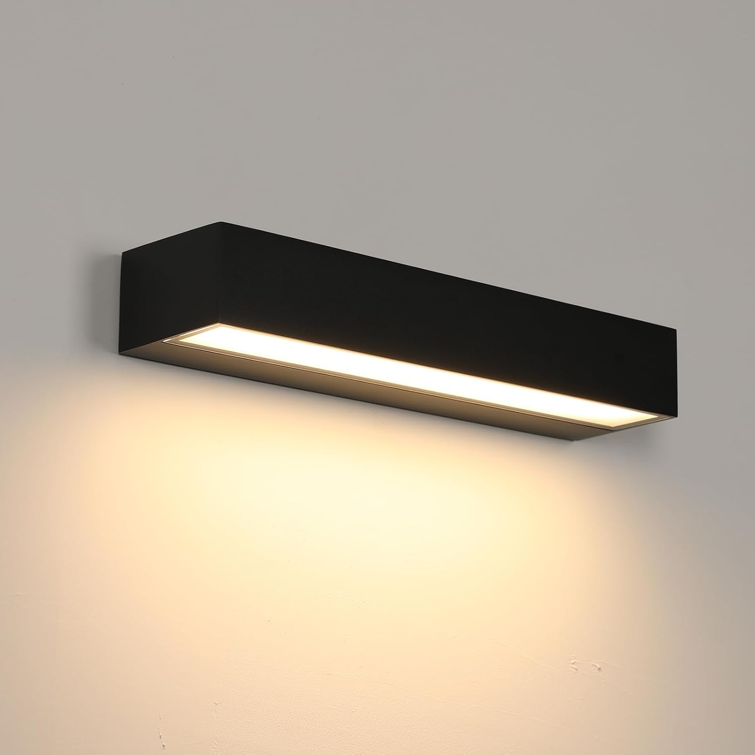 Wandleuchte Murale Exterieur Led, 18w Moderne Lampe Murale Exterieur Ip65 Etanche, Leuchte Murale In Aluminium Noir Pour Cour, Jardin, Mur, 3000k