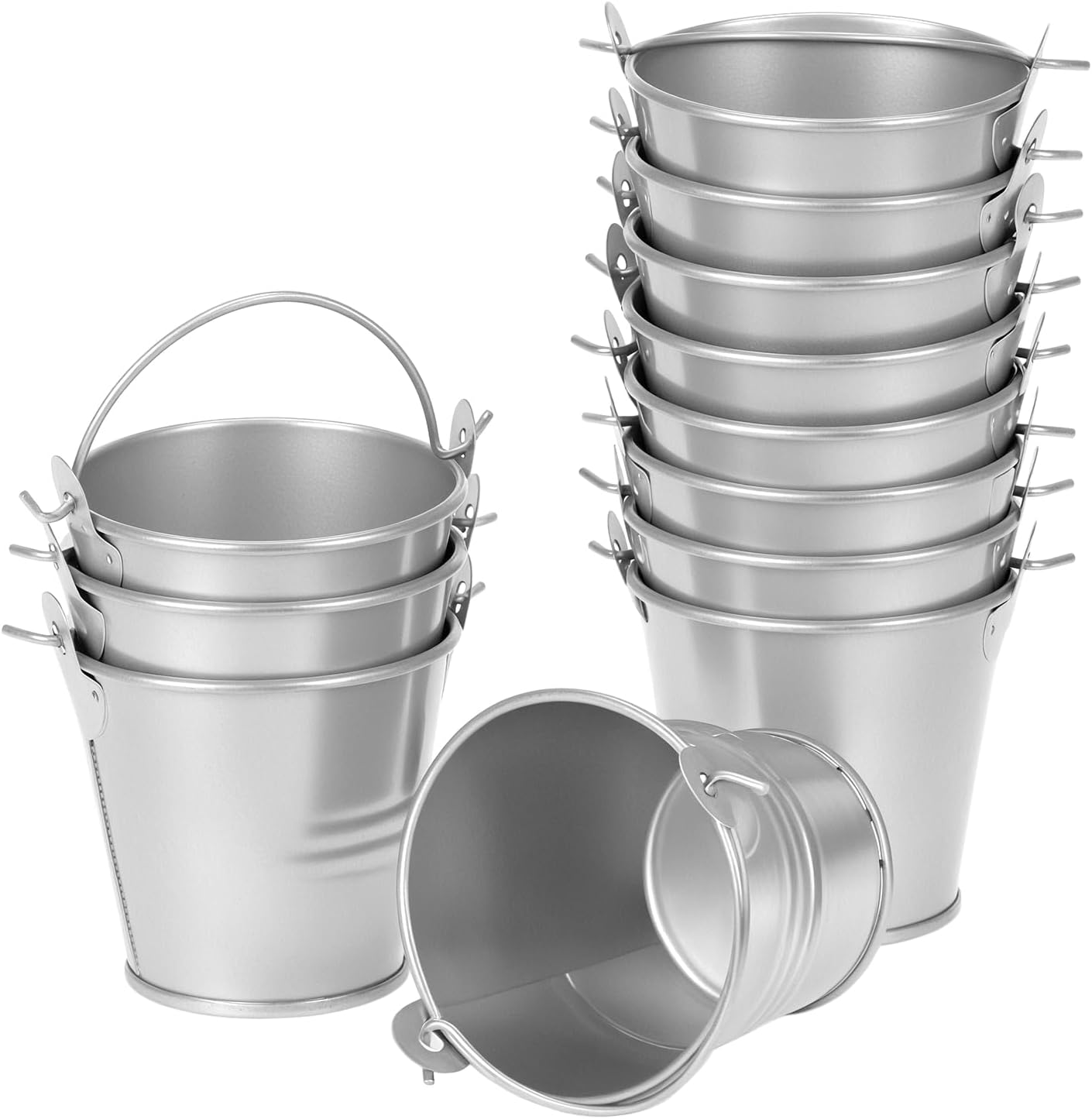 Lot Von 12 Petits Pots Von Fleurs Suspendus In 6 Cm, Balkone, Balkone, Fenster Und Jardin – Argenté